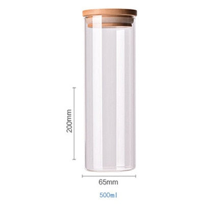Floroux storage jar with bamboo lid | Airtight storage jars | Elegant kitchen organization | Glass container for food