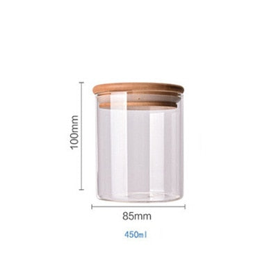 Floroux storage jar with bamboo lid | Airtight storage jars | Elegant kitchen organization | Glass container for food