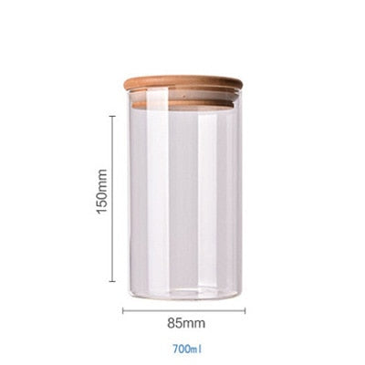 Floroux storage jar with bamboo lid | Airtight storage jars | Elegant kitchen organization | Glass container for food