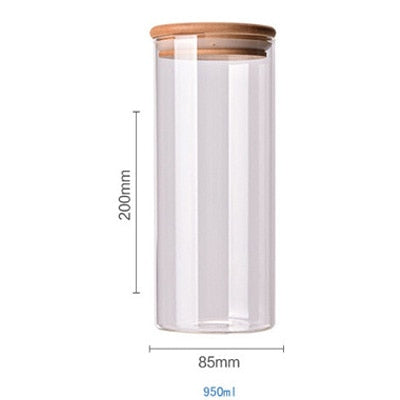 Floroux storage jar with bamboo lid | Airtight storage jars | Elegant kitchen organization | Glass container for food