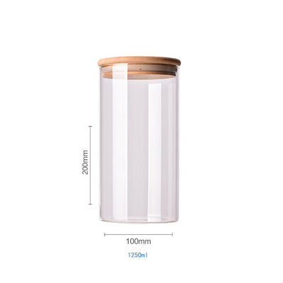 Floroux storage jar with bamboo lid | Airtight storage jars | Elegant kitchen organization | Glass container for food