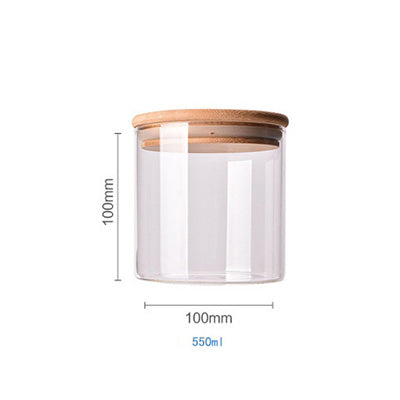 Floroux storage jar with bamboo lid | Airtight storage jars | Elegant kitchen organization | Glass container for food