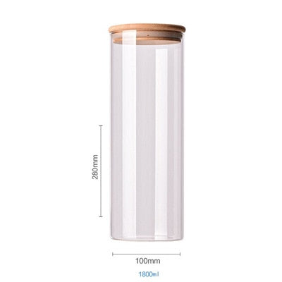 Floroux storage jar with bamboo lid | Airtight storage jars | Elegant kitchen organization | Glass container for food