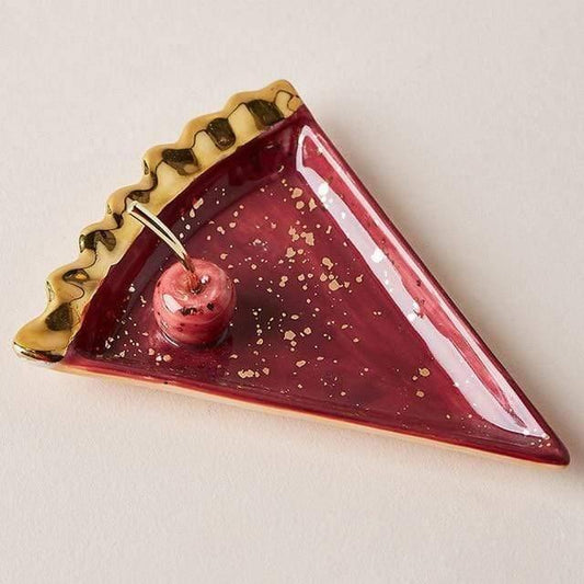Floroux assiette en céramique au design cerise et pomme | Fait main | Parfait pour servir et décorer | Finition de haute qualité