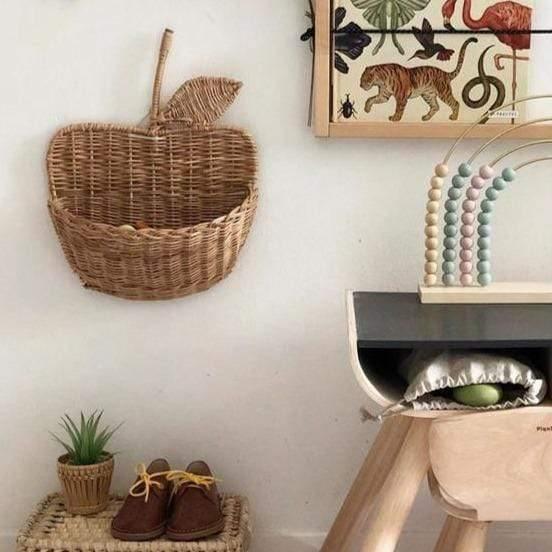 Floroux Rattan Panier à pommes | Fait main | Panier à fruits décoratif | Parfait pour la cuisine et le salon