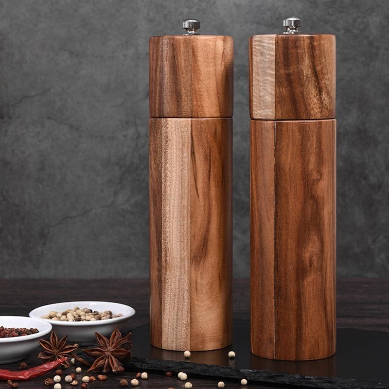 Acacia Wood Salt and Pepper Mills Floroux | Precise Grinding | Elegant Design | High-Quality Craftsmanship