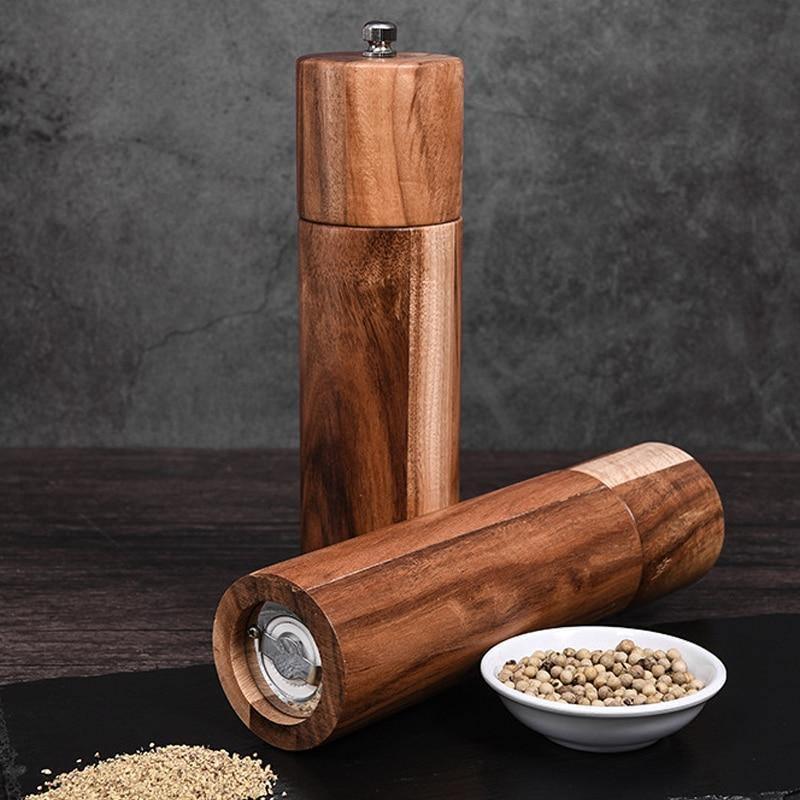 Acacia Wood Salt and Pepper Mills Floroux | Precise Grinding | Elegant Design | High-Quality Craftsmanship