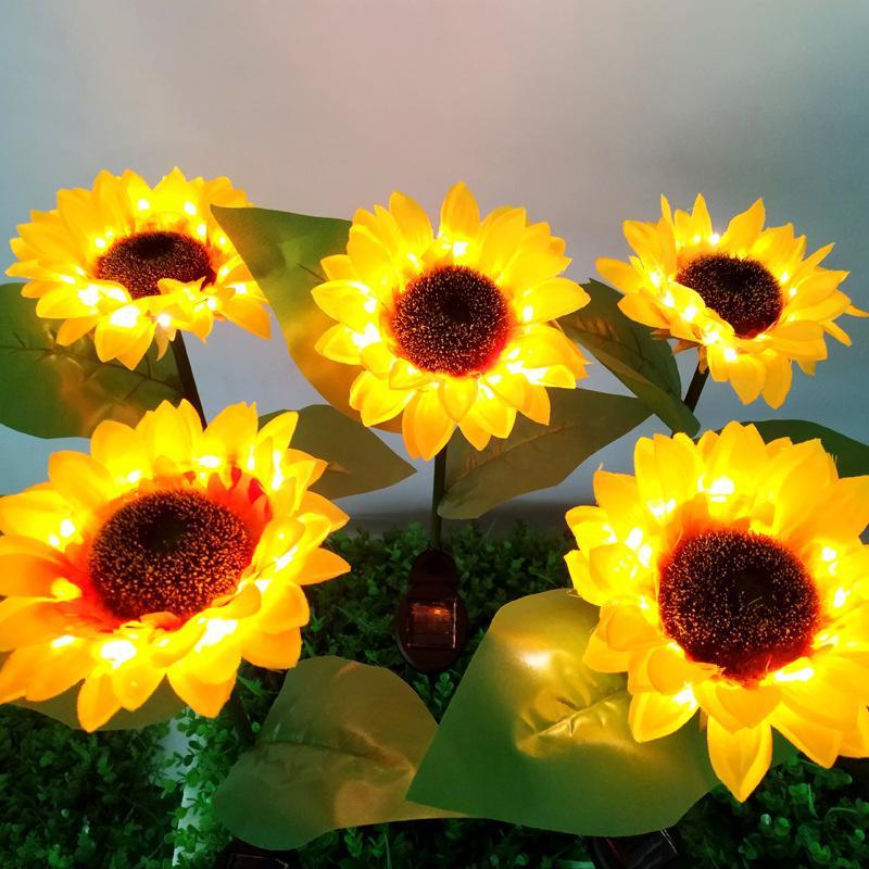 Floroux LED lampe de jardin tournesol | Alimenté par énergie solaire | Éclairage extérieur décoratif | Résistant aux intempéries pour jardin et terrasse