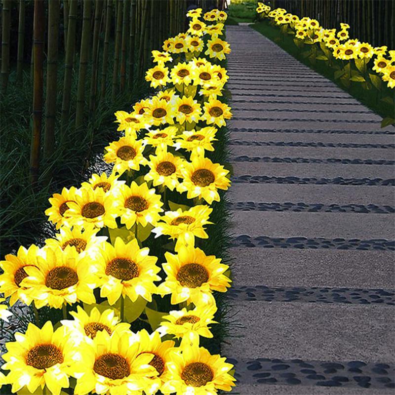 Floroux LED lampe de jardin tournesol | Alimenté par énergie solaire | Éclairage extérieur décoratif | Résistant aux intempéries pour jardin et terrasse