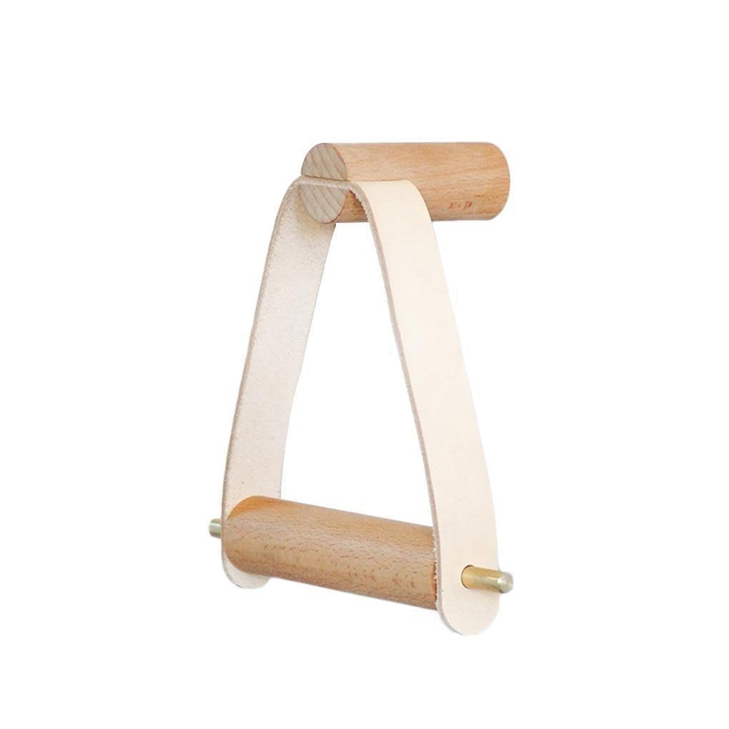 Floroux Porte-papier toilette de haute qualité | Chêne & cuir synthétique | Design de salle de bain minimaliste