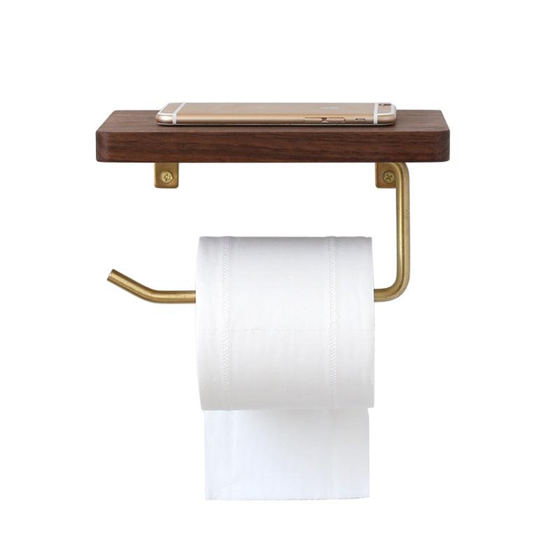 Multifunctional toilet paper holder Floroux in wood | Practical and elegant | Screw mounting | In different colors