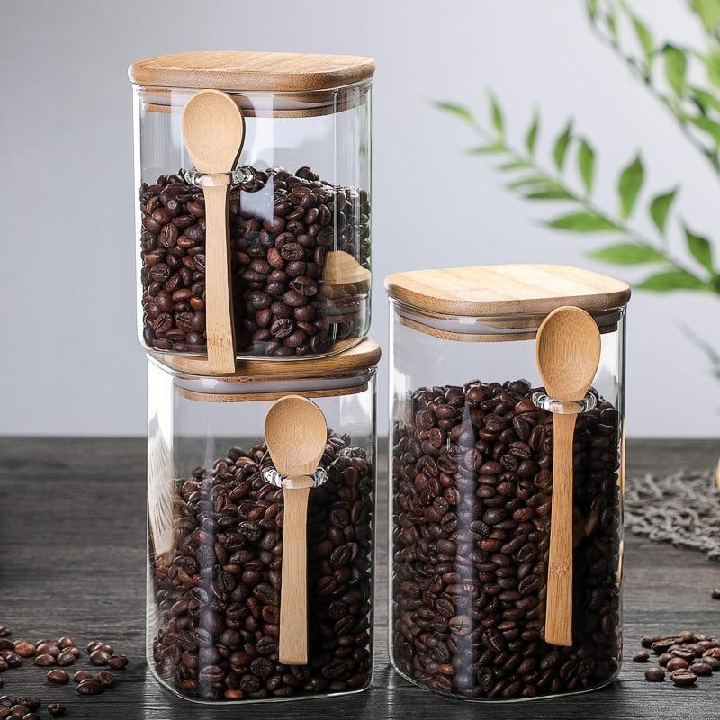 Floroux glass container with bamboo lid | Sustainable food storage | Available in 3 sizes