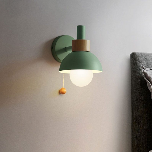 Applique colorée en bois et métal en forme de boule avec corde d'activation - Soldes