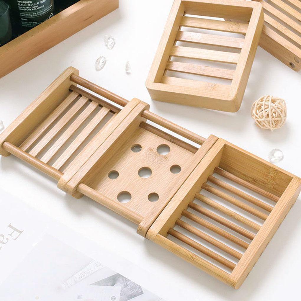 Floroux Bamboo Soap Dish | Durable Storage | Non-Slip Design | Ideal for Bathrooms