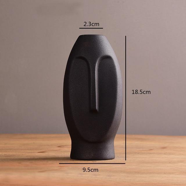 Abstract ceramic vase Floroux with face design | Modern decorative accent | Timeless & elegant