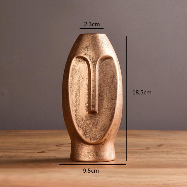 Abstract ceramic vase Floroux with face design | Modern decorative accent | Timeless & elegant