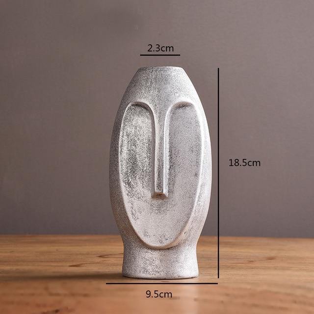 Abstract ceramic vase Floroux with face design | Modern decorative accent | Timeless & elegant
