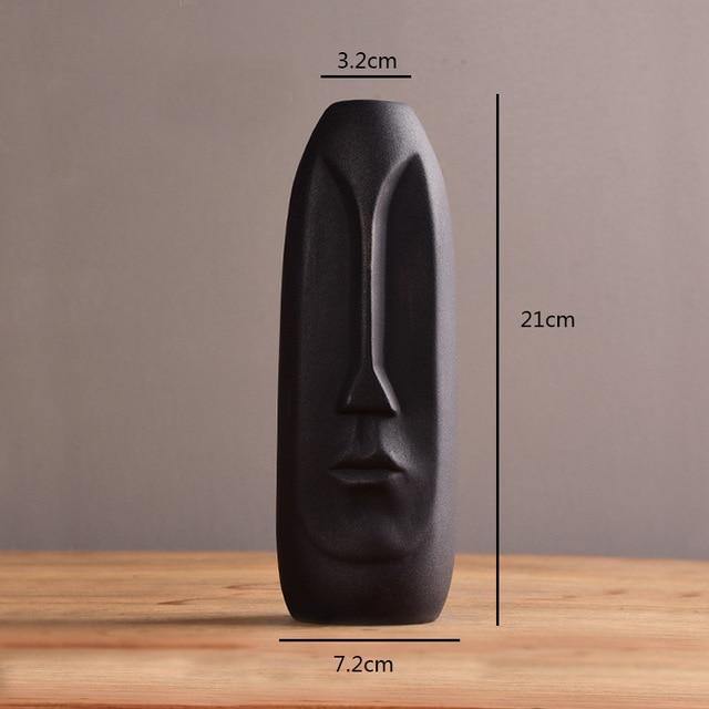 Abstract ceramic vase Floroux with face design | Modern decorative accent | Timeless & elegant
