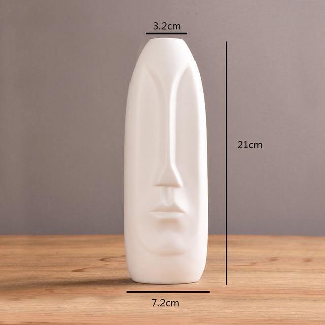 Abstract ceramic vase Floroux with face design | Modern decorative accent | Timeless & elegant