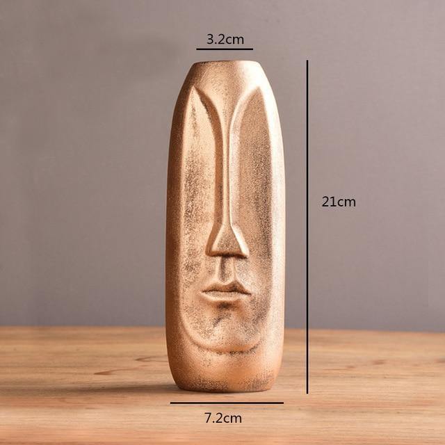 Abstract ceramic vase Floroux with face design | Modern decorative accent | Timeless & elegant