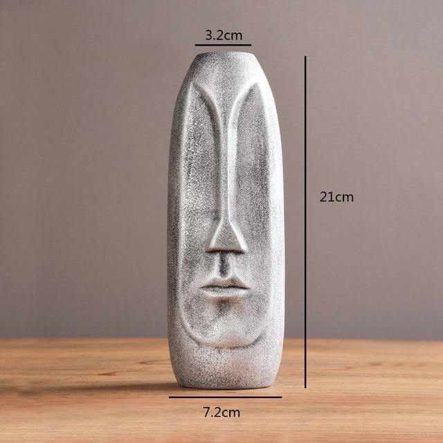 Abstract ceramic vase Floroux with face design | Modern decorative accent | Timeless & elegant
