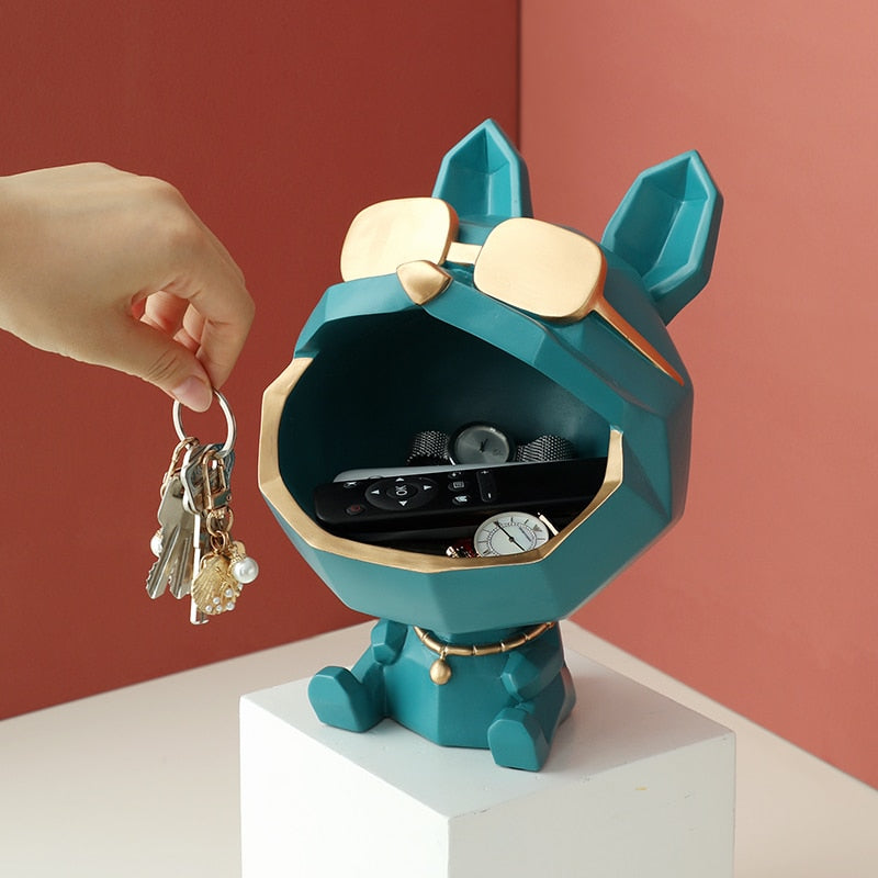 Floroux Figurine de chien Boîte de rangement multifonctionnelle