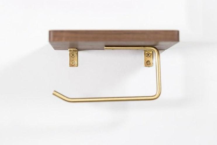 WoodNest - Porte-rouleau en bois élégant avec espace de rangement