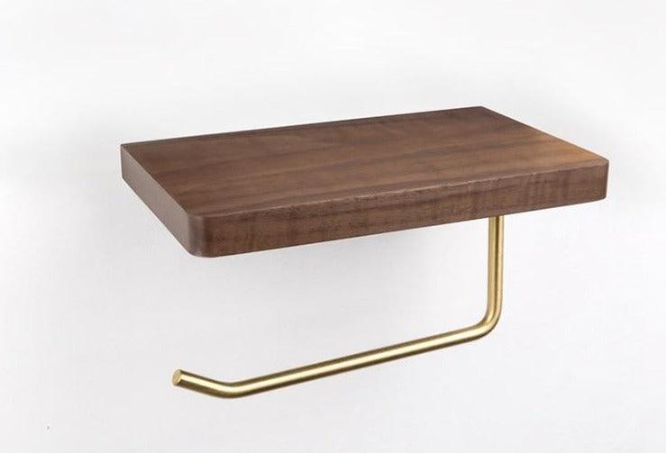 Multifunctional toilet paper holder Floroux in wood | Practical and elegant | Screw mounting | In different colors