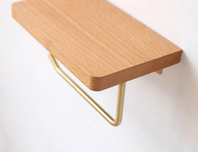 Multifunctional toilet paper holder Floroux in wood | Practical and elegant | Screw mounting | In different colors