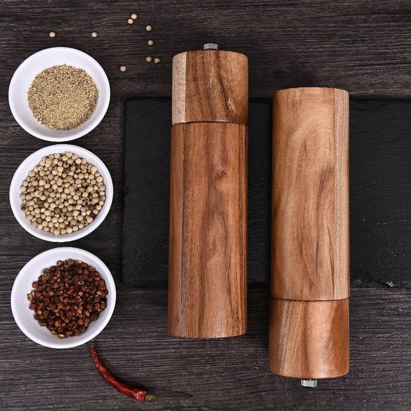 Acacia Wood Salt and Pepper Mills Floroux | Precise Grinding | Elegant Design | High-Quality Craftsmanship