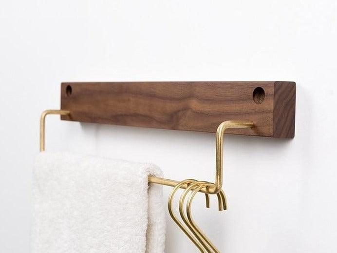 Floroux Wooden Towel Holder | Minimalist Design | Space Saving Towel Holder for Bathroom & Bedroom