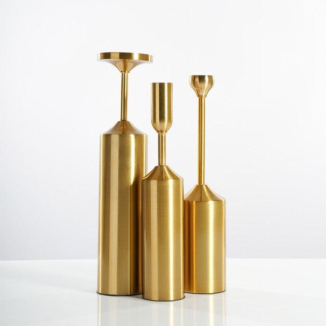 Floroux Candle holders in gold | Elegant decor | For the living room, dining table, and festive occasions | In different styles