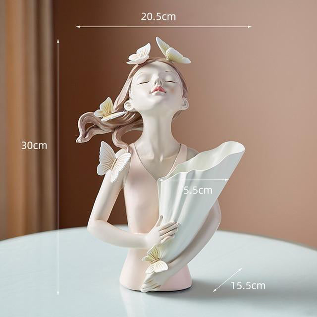 Figurine de Fille de la Forêt Floroux Vase
