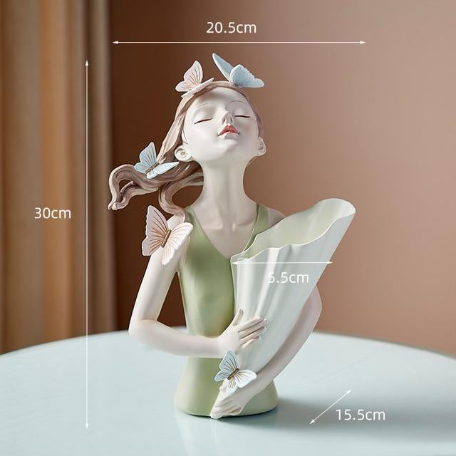 Figurine de Fille de la Forêt Floroux Vase