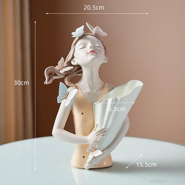 Figurine de Fille de la Forêt Floroux Vase
