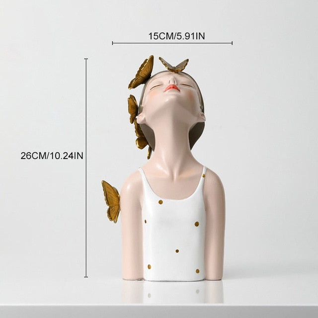 Figurine de Fille de la Forêt Floroux Vase