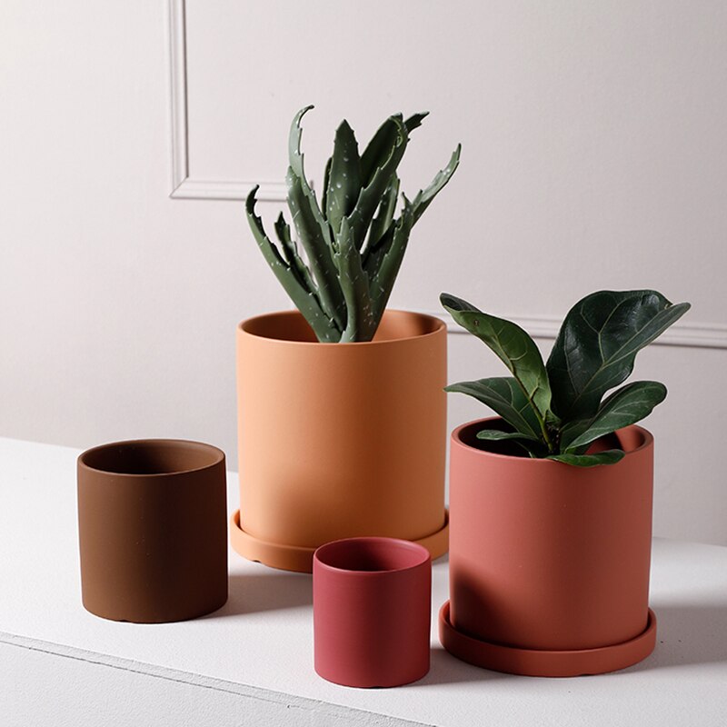 Ton coloré, 7,6 cm, petit pot en céramique pour succulentes
