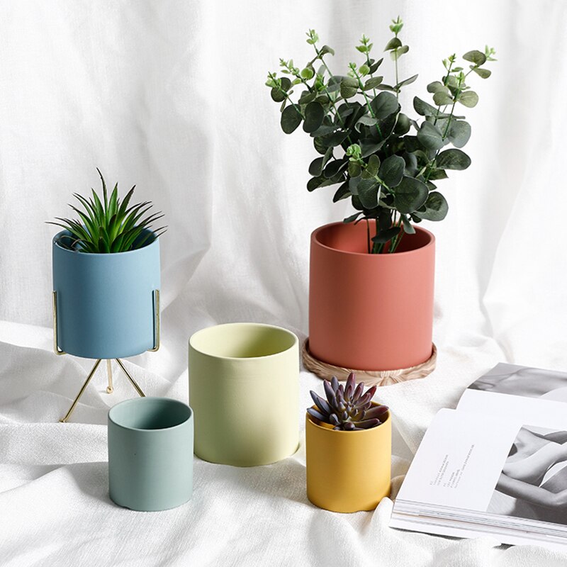 Ton coloré, 7,6 cm, petit pot en céramique pour succulentes