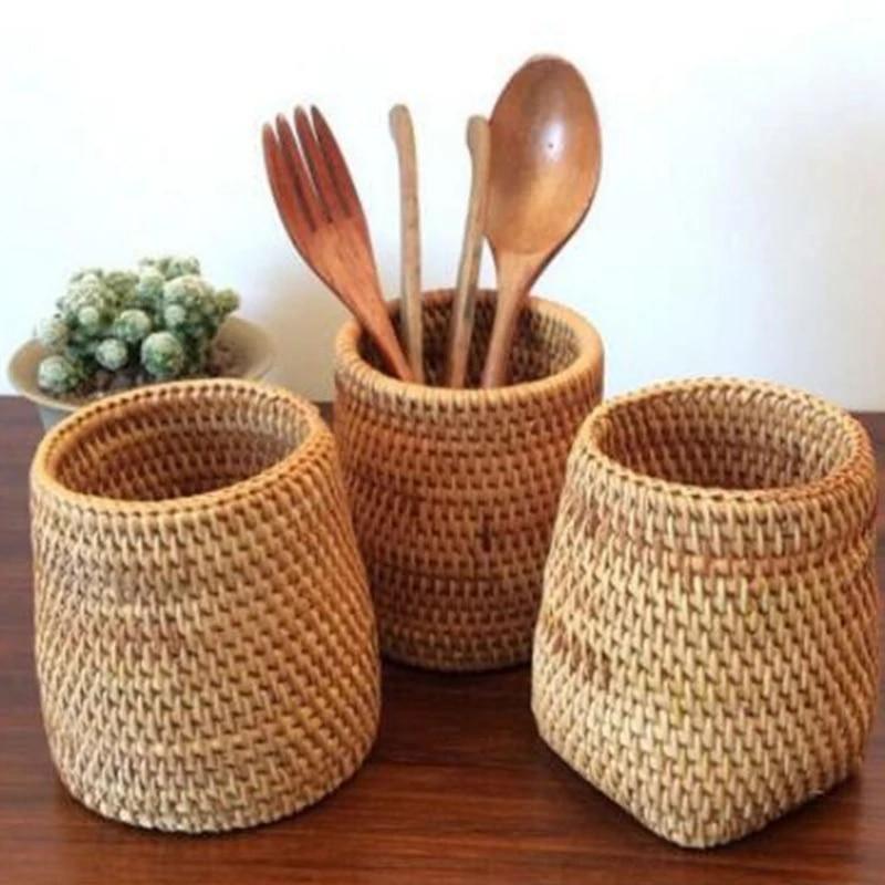 Handwoven storage basket Floroux | Rattan basket for the home | Decorative and functional storage