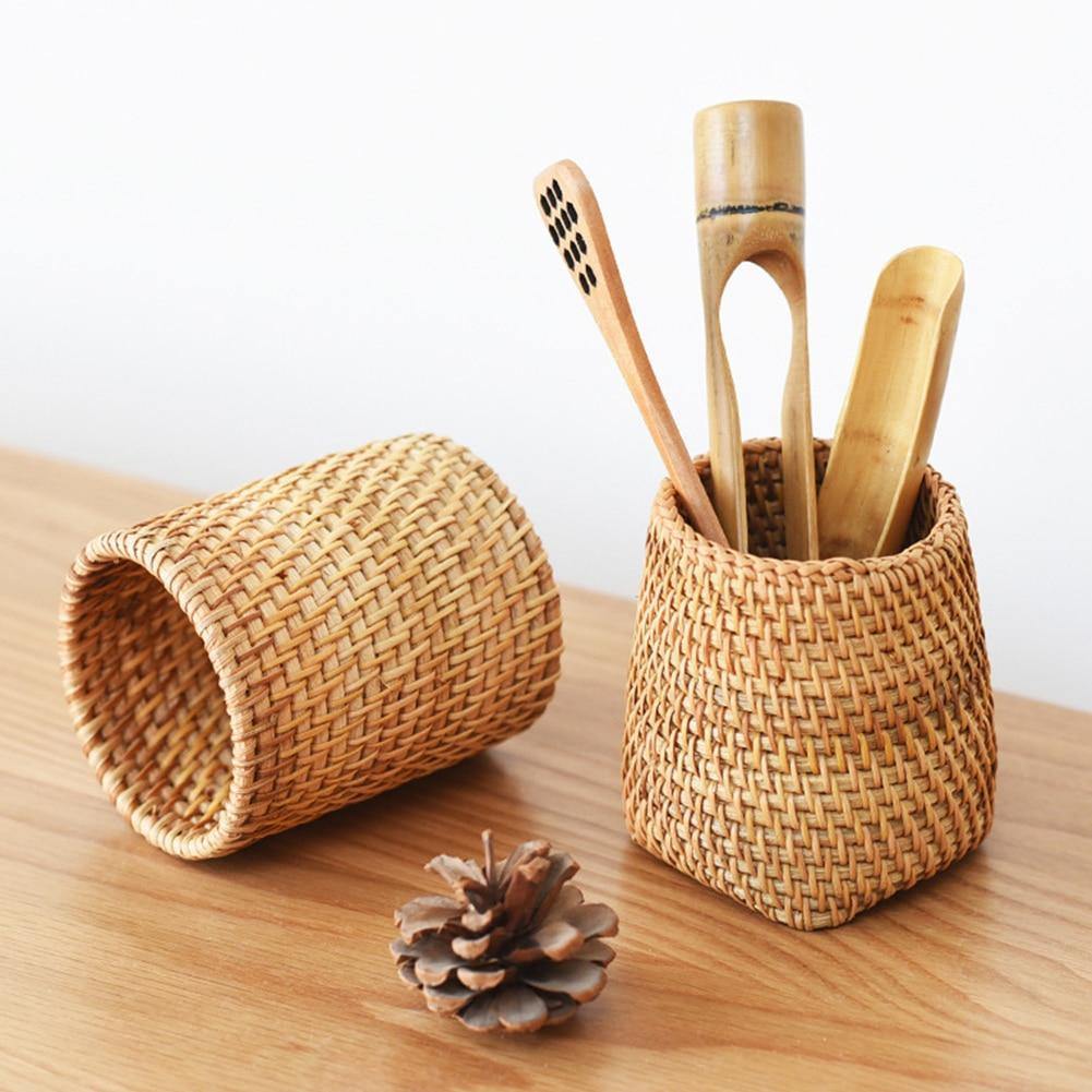 Handwoven storage basket Floroux | Rattan basket for the home | Decorative and functional storage