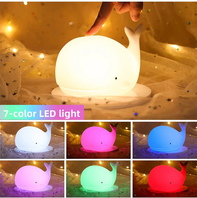 GlowWhale Lampe de Nuit - Fête Magique des Couleurs pour Enfants