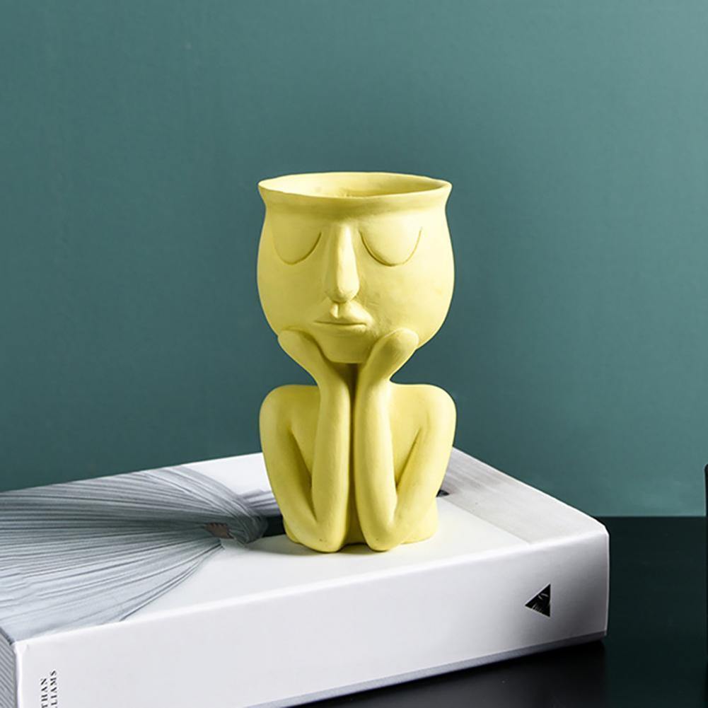 Floroux Ceramic Flower Pot | Elegant Face Plant Pot | Unique Decoration for Home & Office