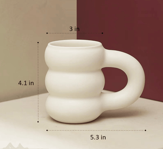 Floroux Bubble Tasse en céramique | Tasse de design faite à la main | Épaisse et moderne | En blanc, noir et couleurs mouchetées
