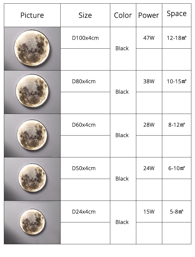 Floroux Lampe 3D LED Lune & Terre | Plafonnier & Applique murale | Éclairage atmosphérique | Design moderne | Décoration pour la maison