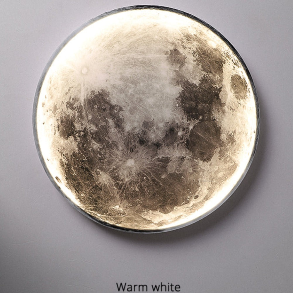 Floroux Lampe 3D LED Lune & Terre | Plafonnier & Applique murale | Éclairage atmosphérique | Design moderne | Décoration pour la maison