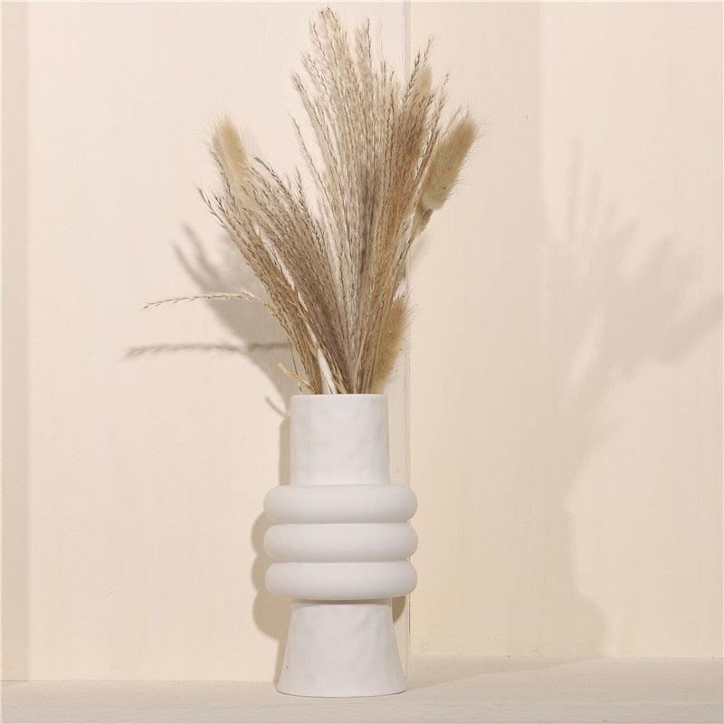 Ceramic vase Floroux | Elegant white design | Tapered and central rings | Elegant decor