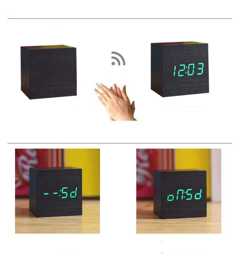 Floroux - Cube Horloge de Bureau Numérique