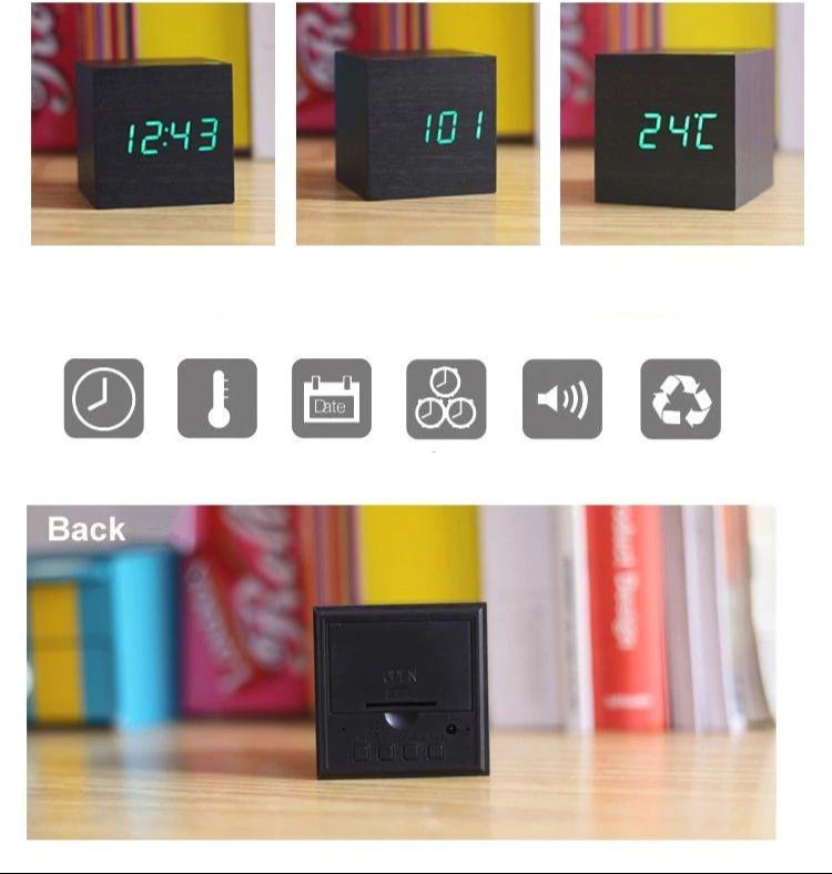 Floroux - Cube Horloge de Bureau Numérique