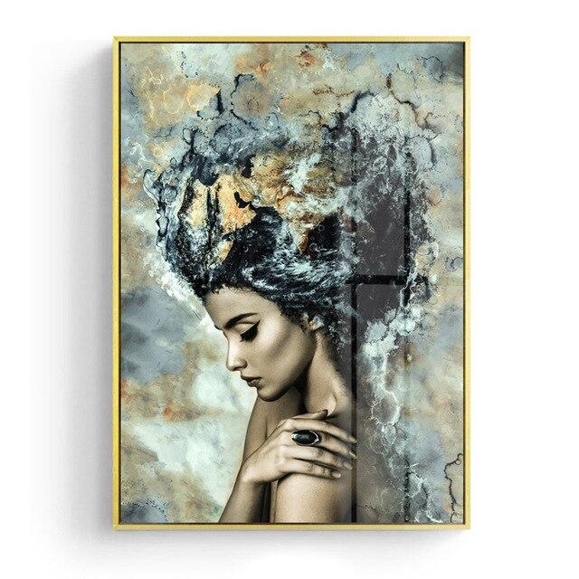Toile Tourbillon Cheveux Fille Abstrait