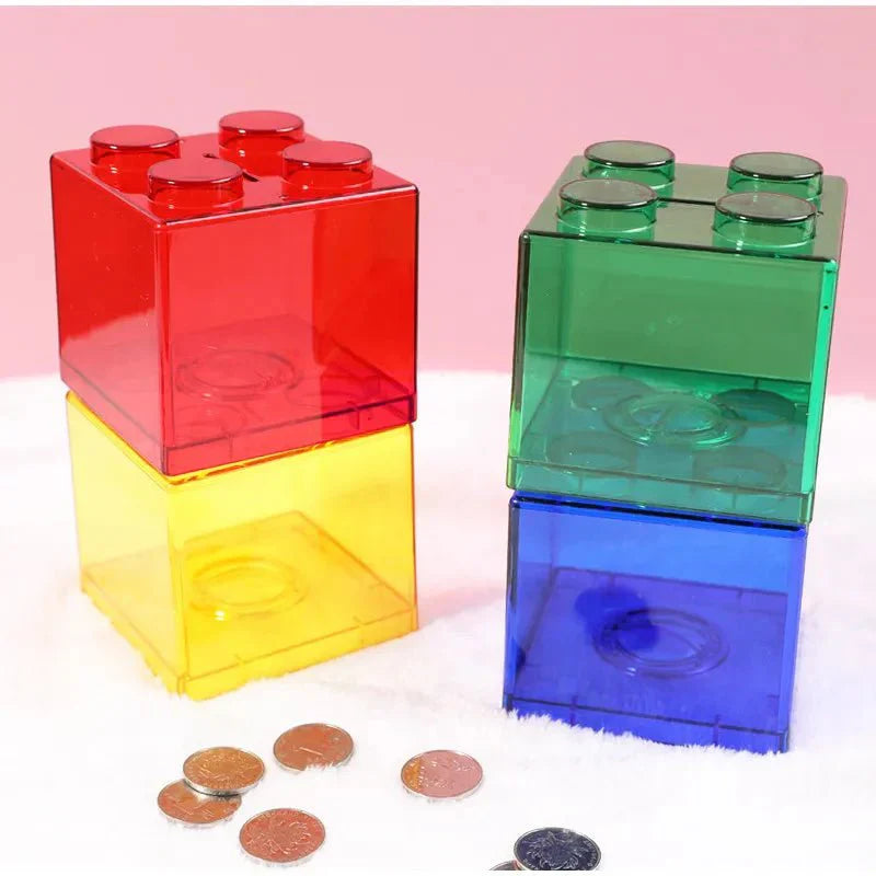 Tirelire translucide en blocs